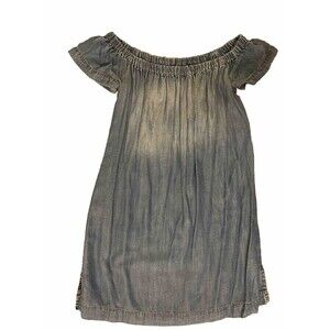 Cloth & Stone Dress Womens Extra Small  Blue Chambray Off Shoulder Coastal